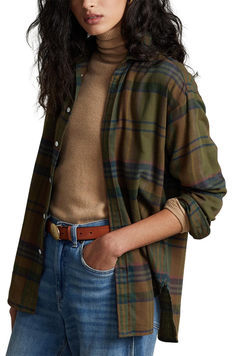 Polo Ralph Lauren Plaid Oversize Shirt, Main, color, 