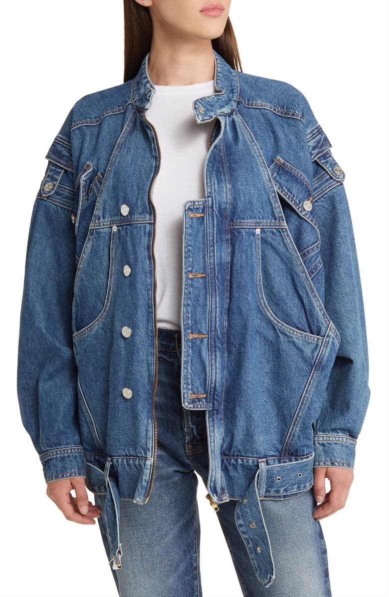 FRAME The MC Belted Denim Jacket, Alternate, color,