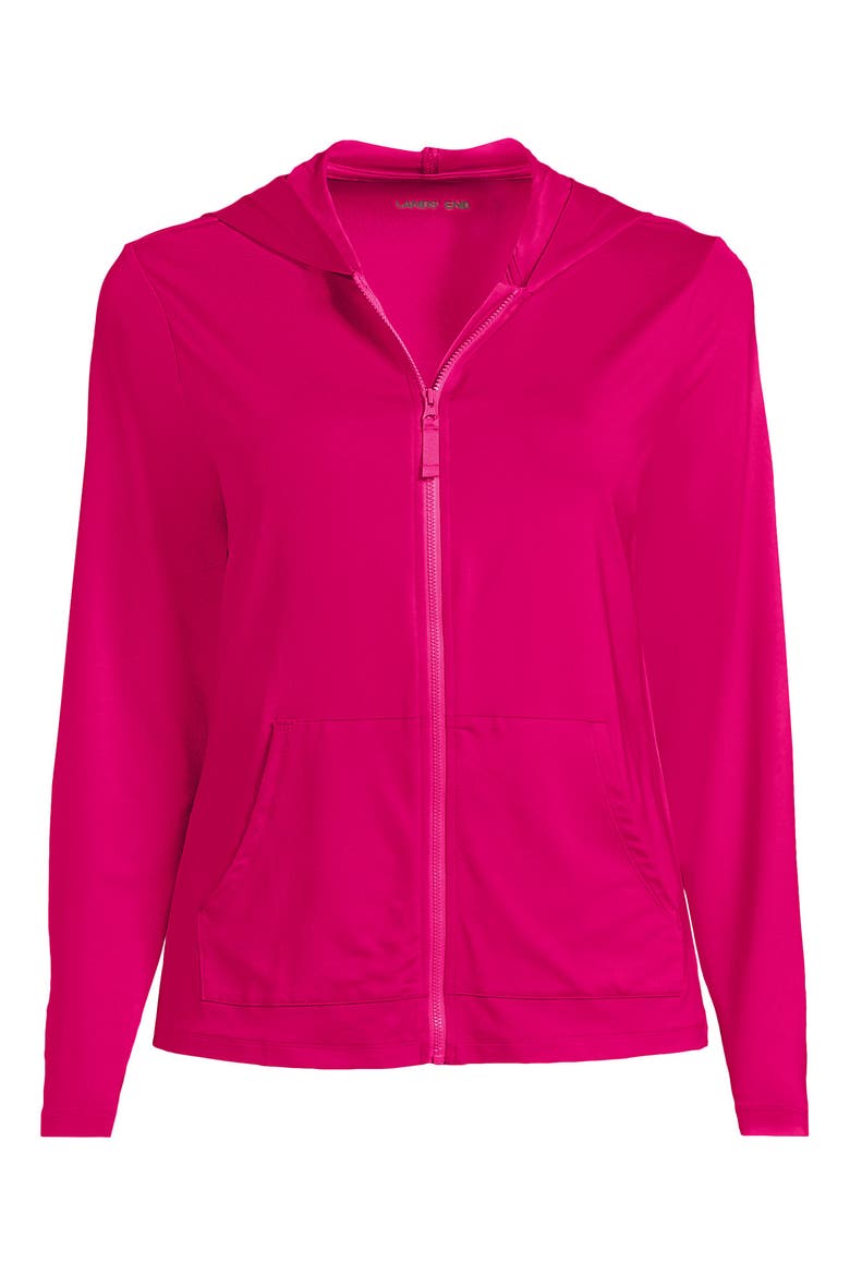 SunShade UPF 50 Long Sleeve Hooded Full Zip Rash Guard, Alternate, color, Riviera Rose