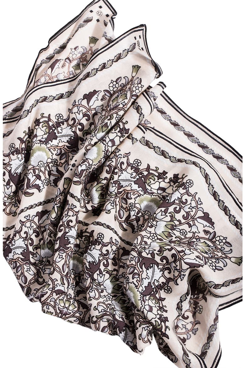Timeless Paisley Print Scarf, Alternate, color, BEIGE