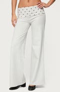 EDIKTED Reeva Polka Dot Foldover Pants