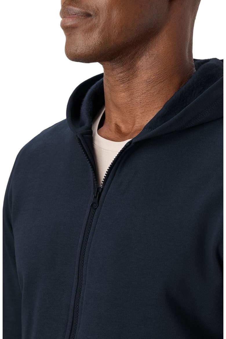 Organic Brushed Fleece Zip Hoodie, Alternate, color, Midnight Blue