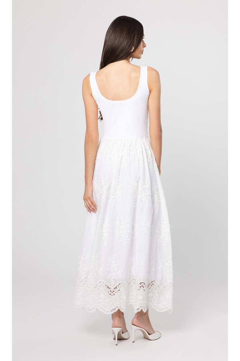 Leann 3D Voile Combo Midi Dress, Alternate, color, White