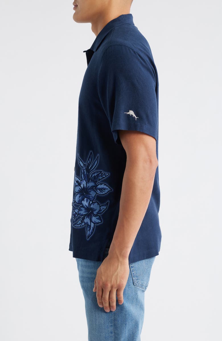 Tommy Bahama Hibiscus Vibrations Camp Shirt, Alternate, color, Blue Note