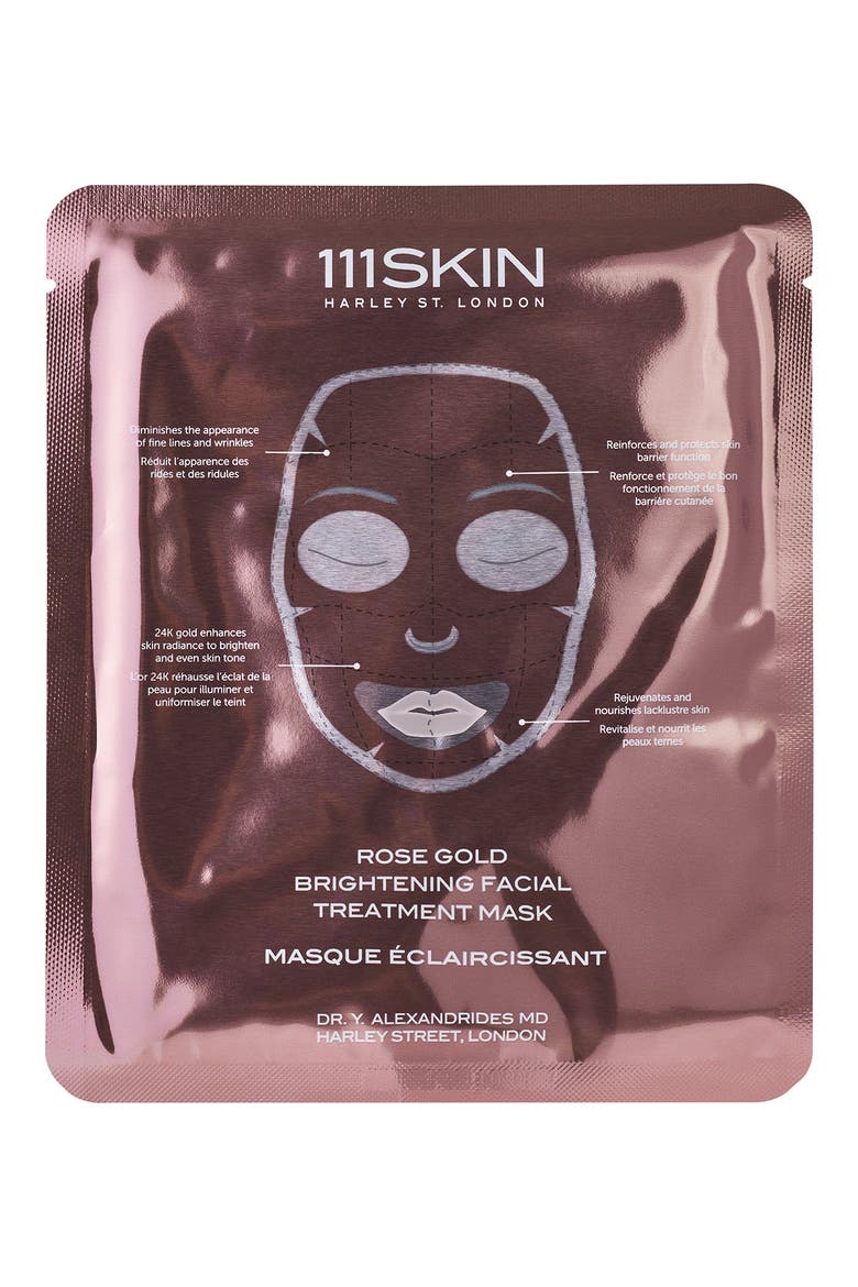 Rose Gold Brightening 5-Piece Facial Mask Box, Main, color, NO COLOR