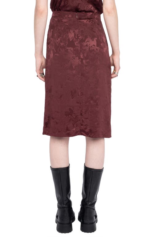 Zadig & Voltaire Julien Horse Print Jacquard Silk Skirt In Burgundy