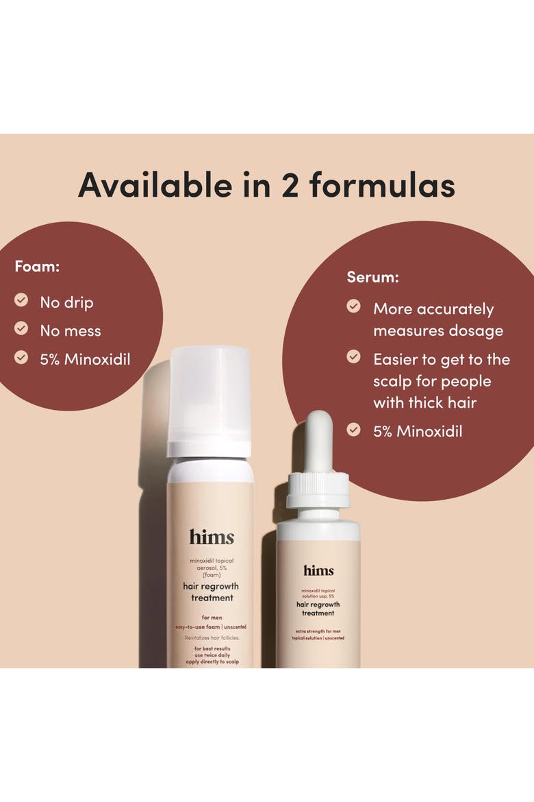 Extra Strength Hair Regrowth Solution 5% Topical Minoxidil Treatment, Alternate, color, Beige