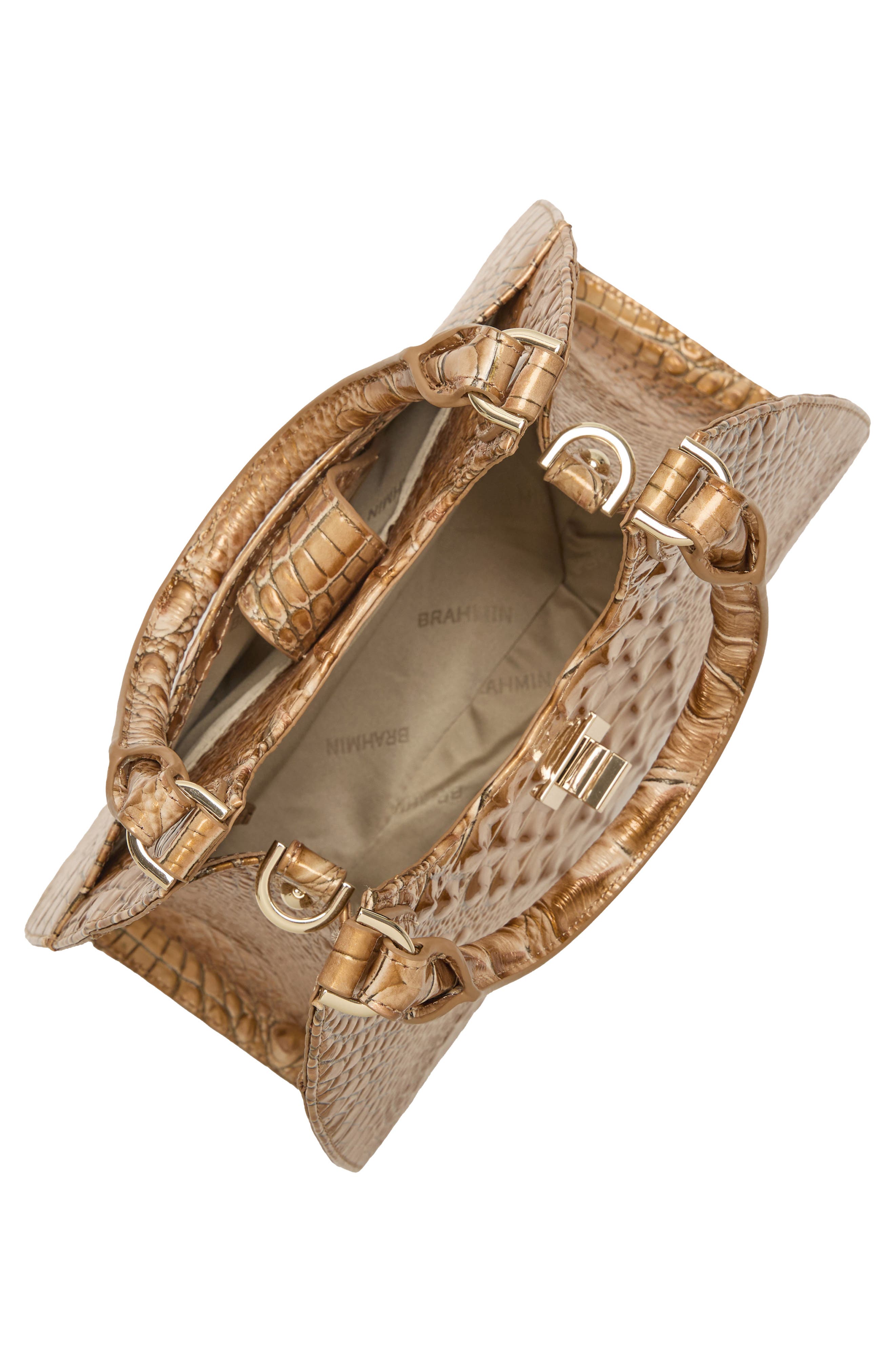 Brahmin Adrian Croc Embossed Leather Shoulder Bag, Alternate, color, 