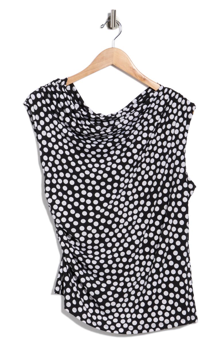 Renee C Asymmetric One-Shoulder Top, Alternate, color, Black/ Ivory