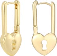 Adornia Heart Padlock Drop Earrings