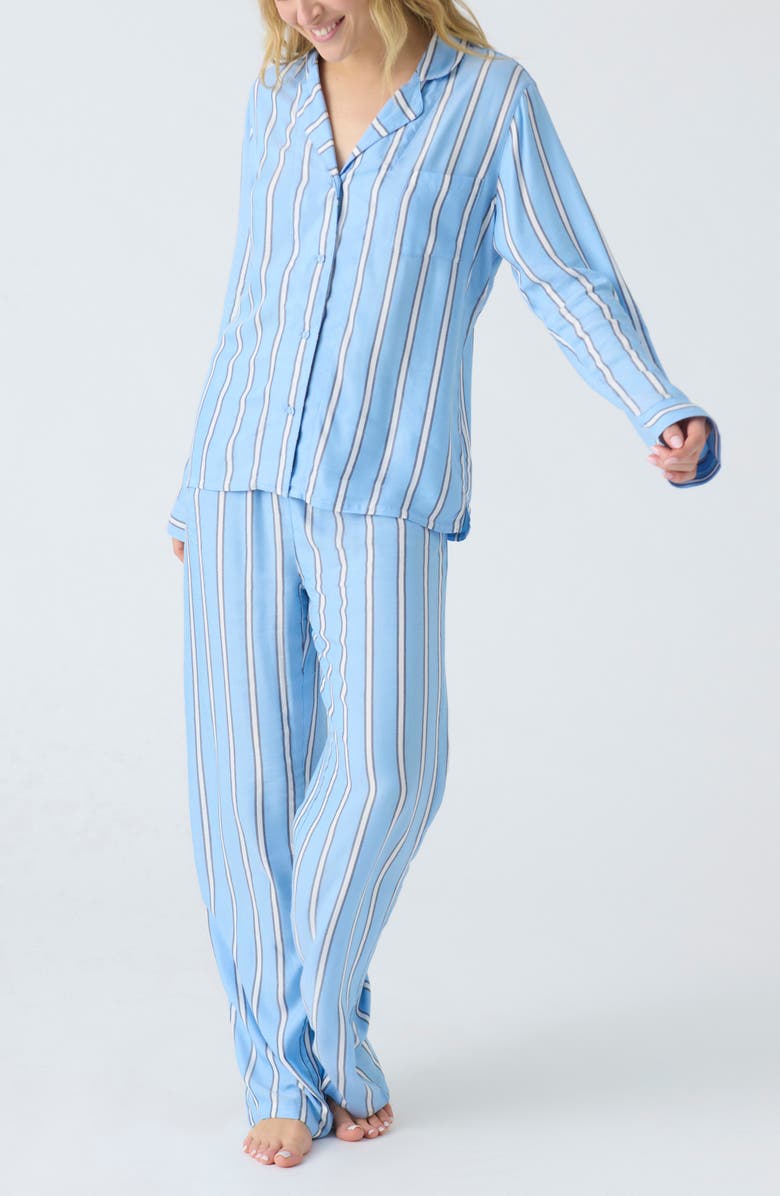 PJ Salvage Stripe Hype Pajamas & Head Wrap Set, Main, color, 