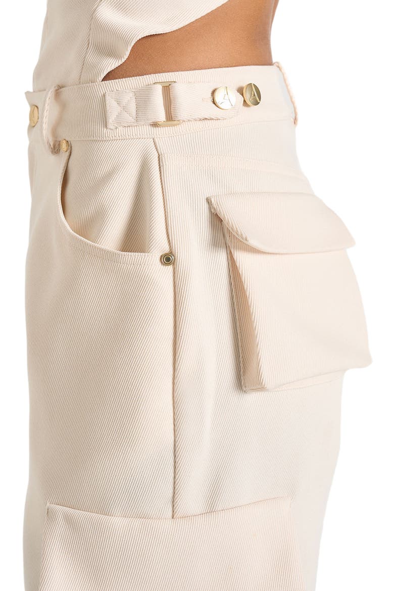 Emilie High Waisted Utility Cargo Pants, Alternate, color, Cream