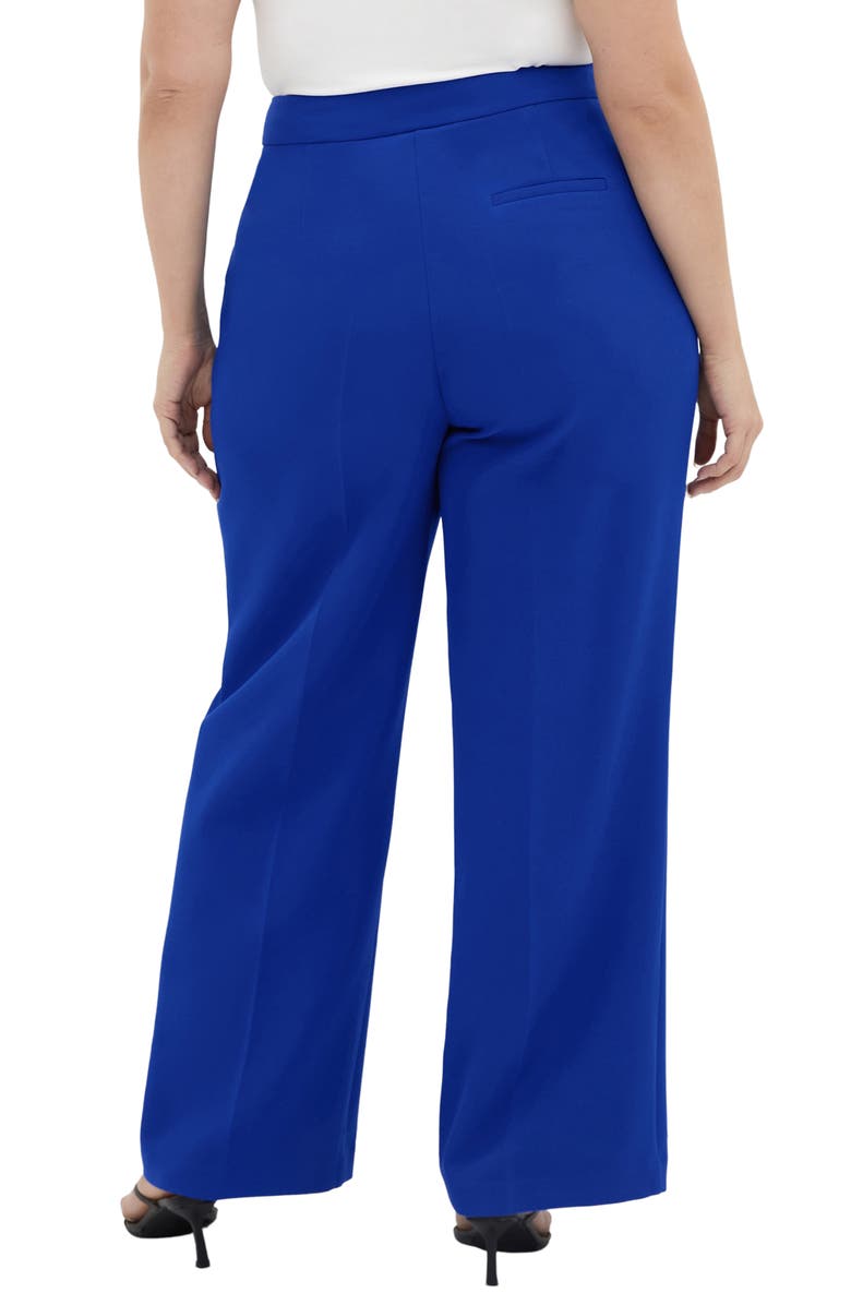 City Chic Alexis High Waist Wide Leg Pants, Alternate, color, Cobalt