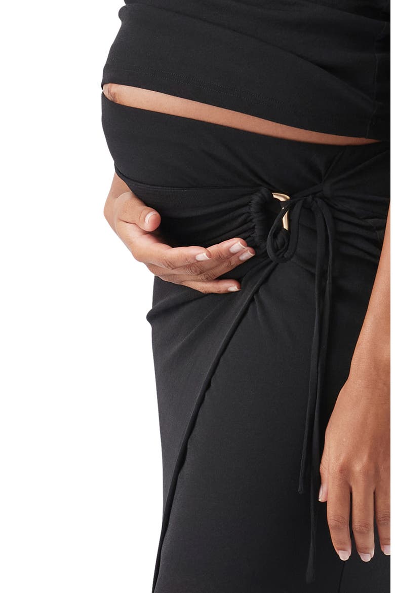 Rhi Mock Wrap Skirt, Alternate, color, Black