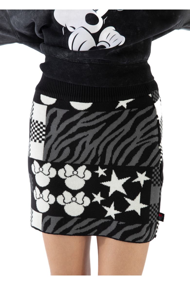 Minnie Mouse Knit Skirt, Alternate, color, Minnie Black White
