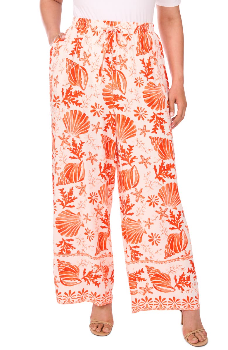 Vince Camuto Printed Wide Leg, Main, color, Radiant Red Shell