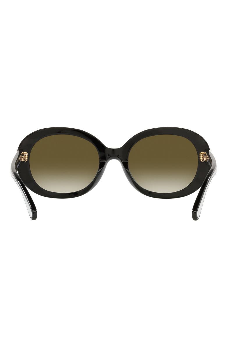 COACH 52mm Gradient Oval Sunglasses, Alternate, color, Black / Olive Gradient