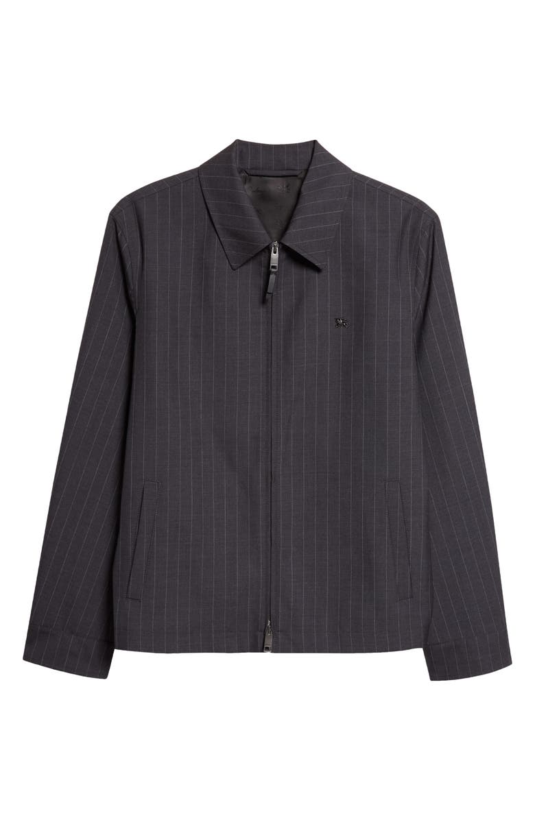Burberry Bloomsbury Pinstripe Wool Jacket, Main, color, Iron Grey Stripe