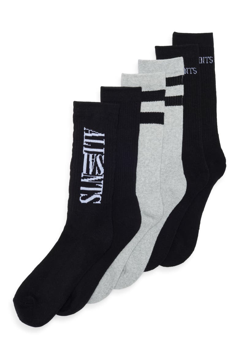 Oppose 3-Pack Sport Crew Socks, Main, color, BLACK