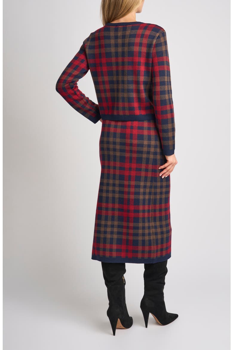 Adrina Plaid Cardigan, Alternate, color, INDIGO NIGHT