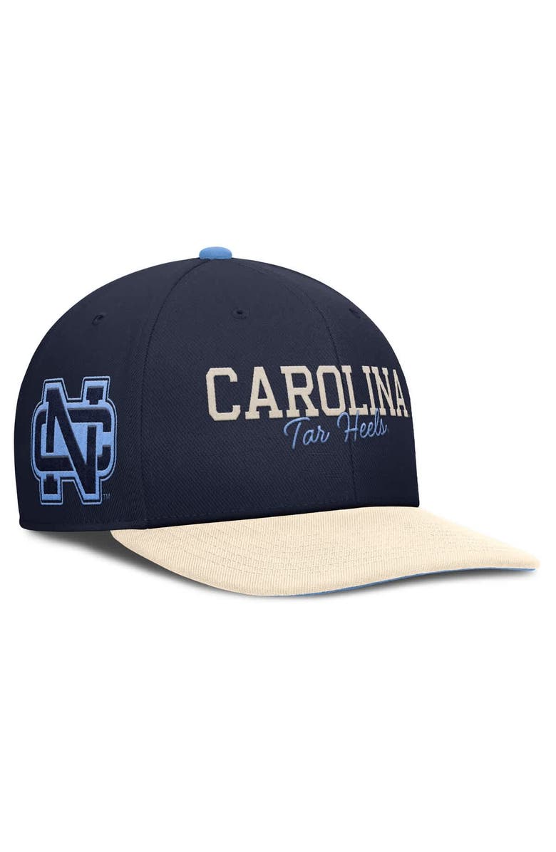 Nike Men's Nike Navy/Cream North Carolina Tar Heels Pro Legacy Script Snapback Hat, Main, color, Navy