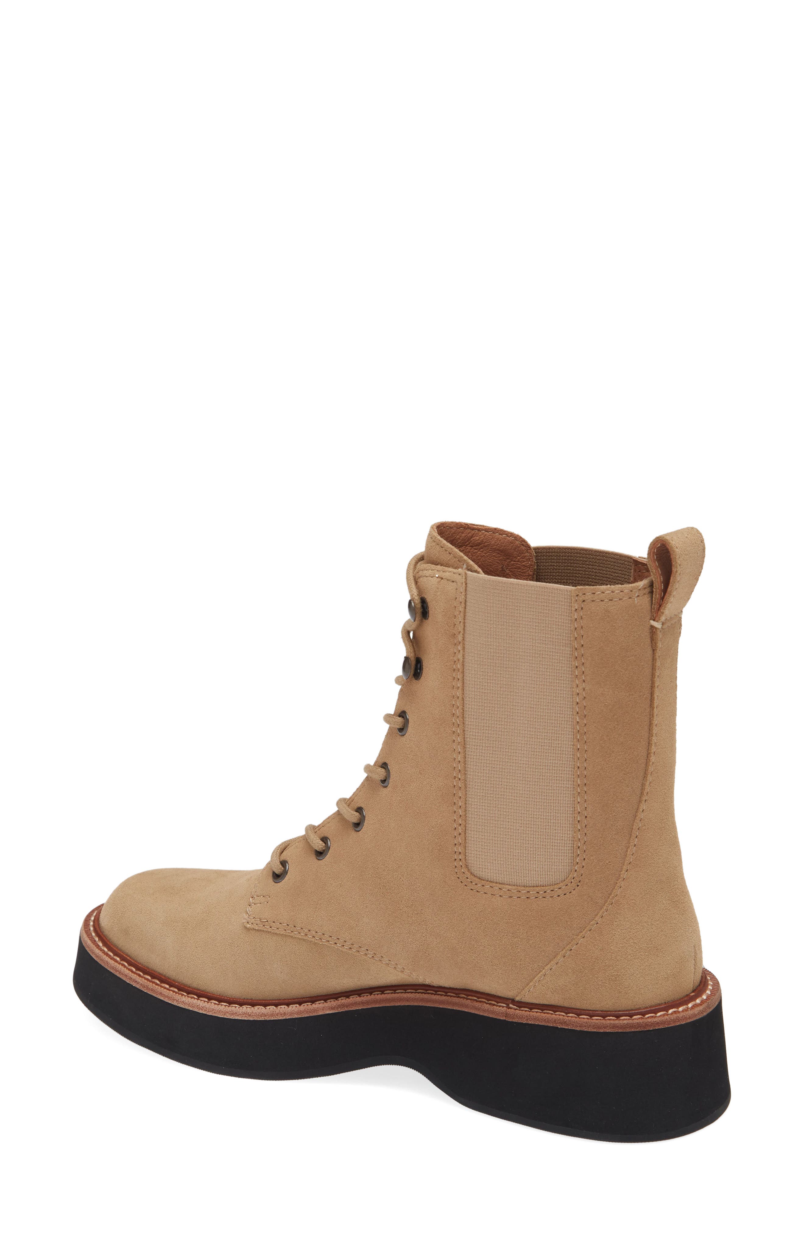 Lace-Up Chelsea Boot, Alternate, color, EARTHEN SAND