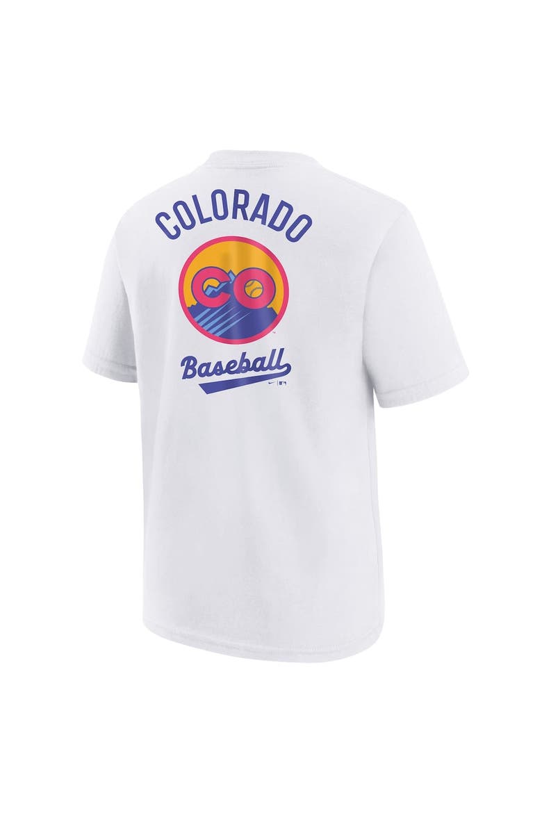 Youth Nike  White Colorado Rockies 2025 City Connect T-Shirt, Alternate, color, White