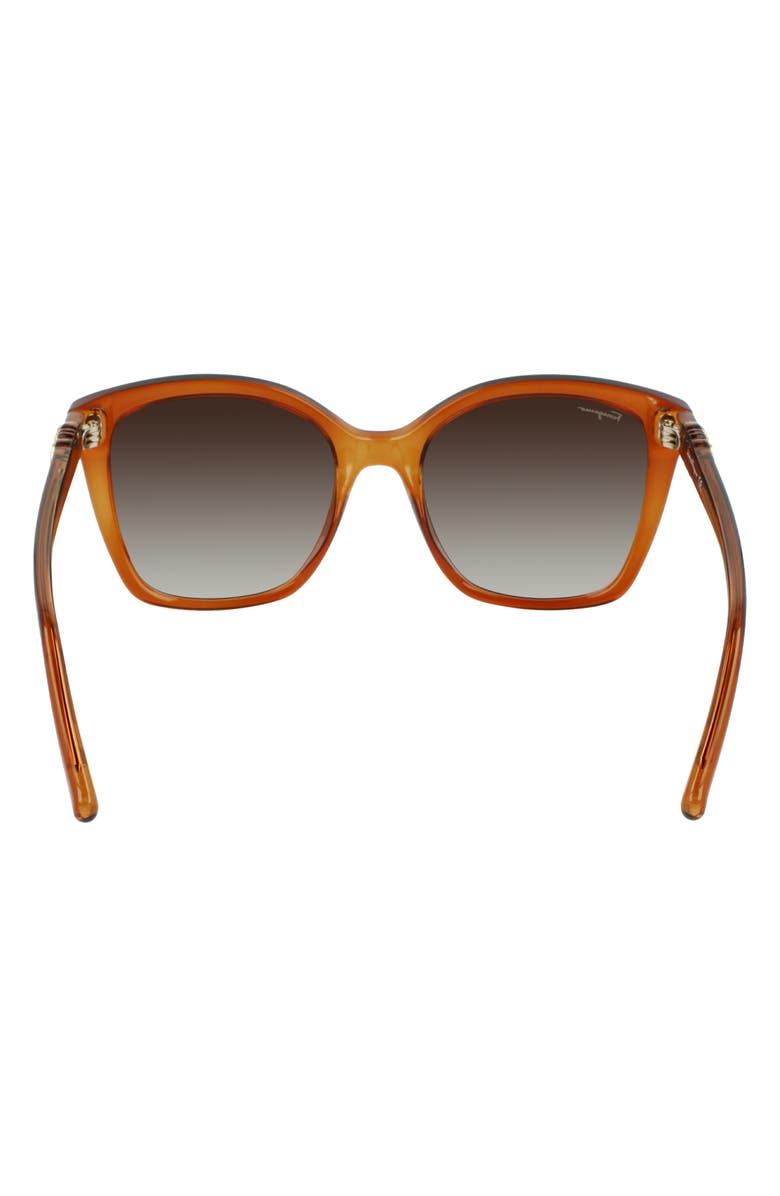 FERRAGAMO Gancini 54mm Rectangular Sunglasses, Alternate, color, Crystal Caramel