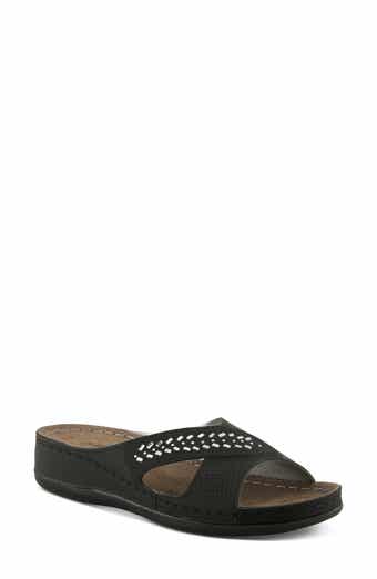 Rhinestone Wedge Slide Sandal