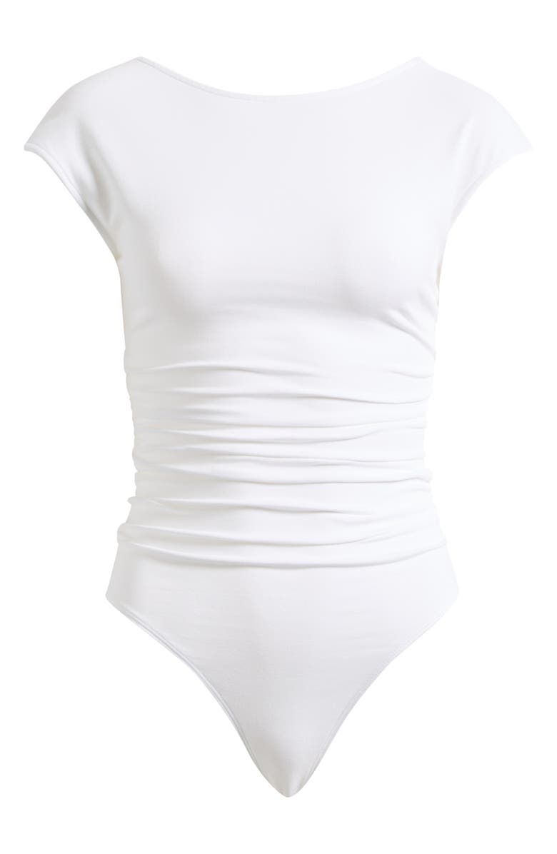 Good American Super Stretch Open Back Bodysuit, Main, color, White001