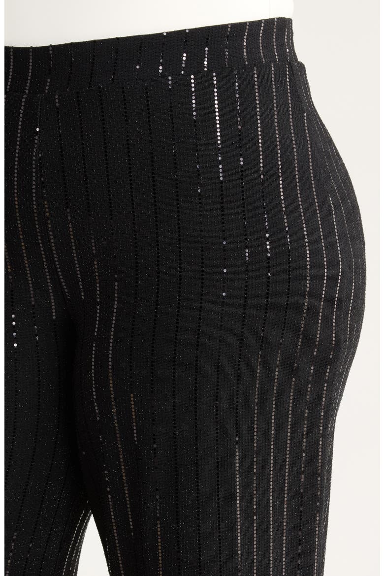Metallic Stripe Wide Leg Pants, Alternate, color, ANNE BLACK