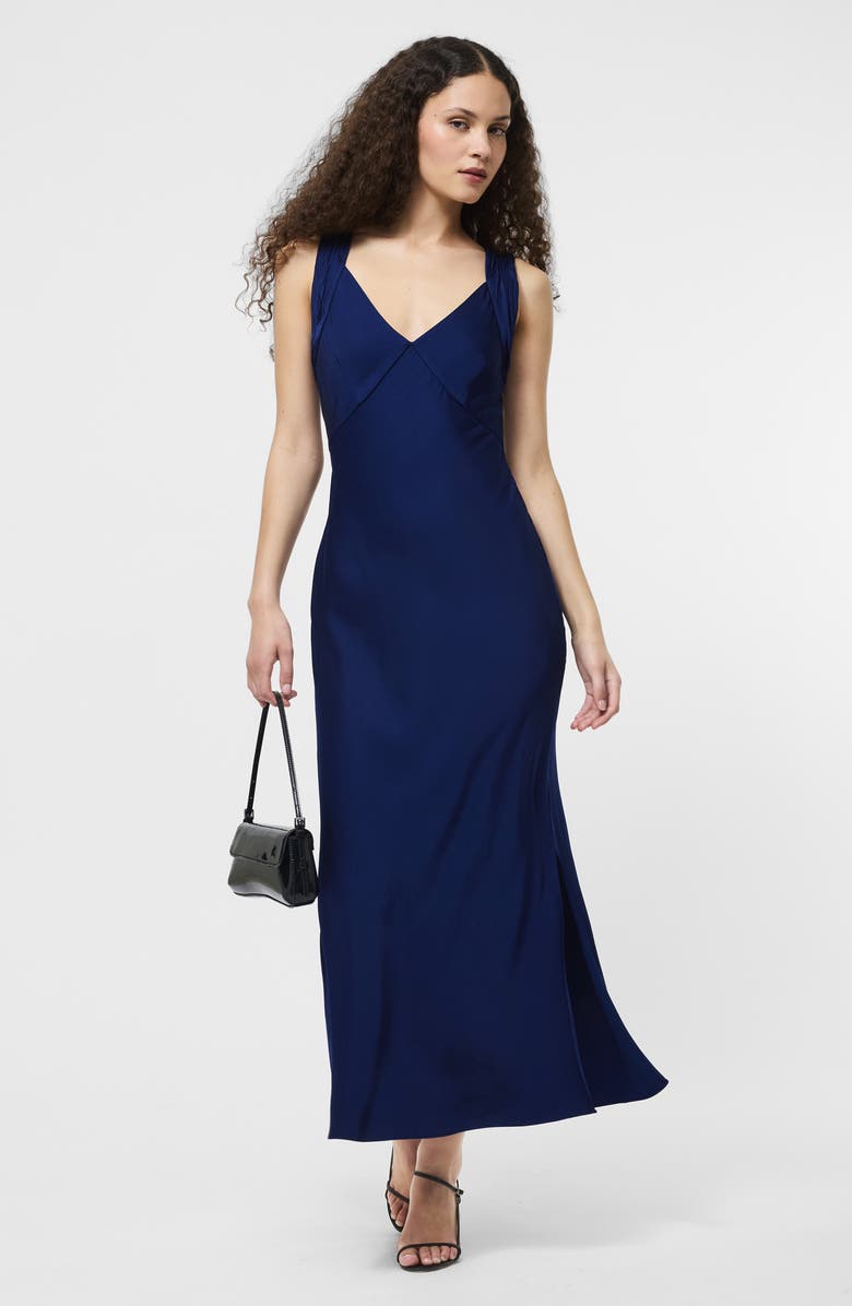 French Connection Ennis Satin Slipdress, Alternate, color, Royal Blue