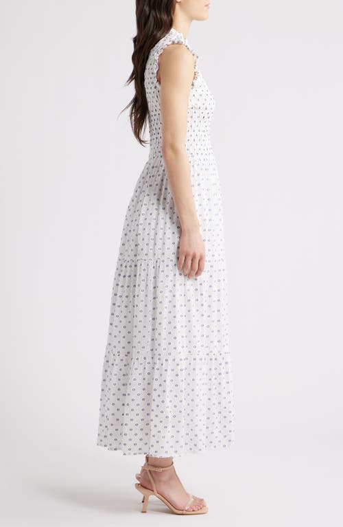 Hatley Navy Spots Maxi Dress In White