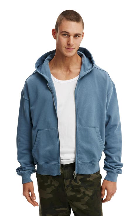 Men
s Cropped Zip Up Hoodie