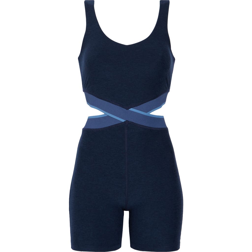 Beyond Yoga Spacedye In The Mix Biker Jumpsuit Nocturnal Navy In Nocturnal Navy