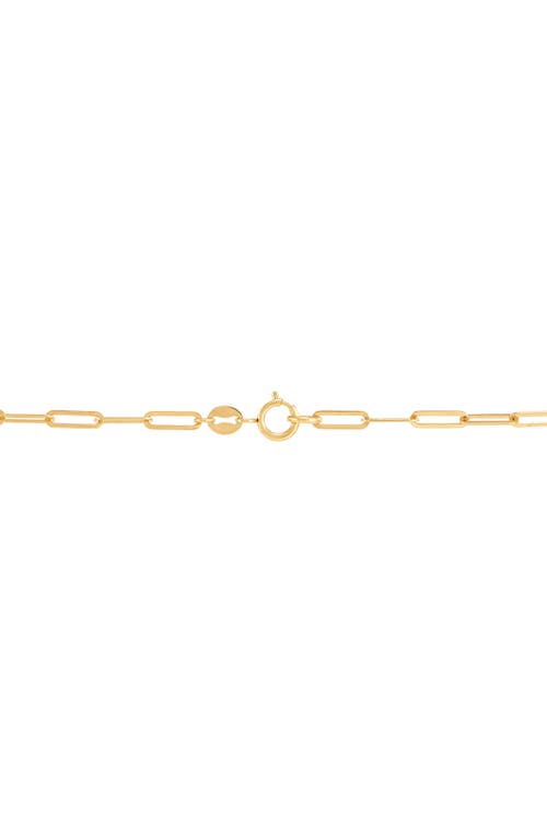 Frankie & Zoe Paper Clip Chain & Heart Pendant Necklace In Gold