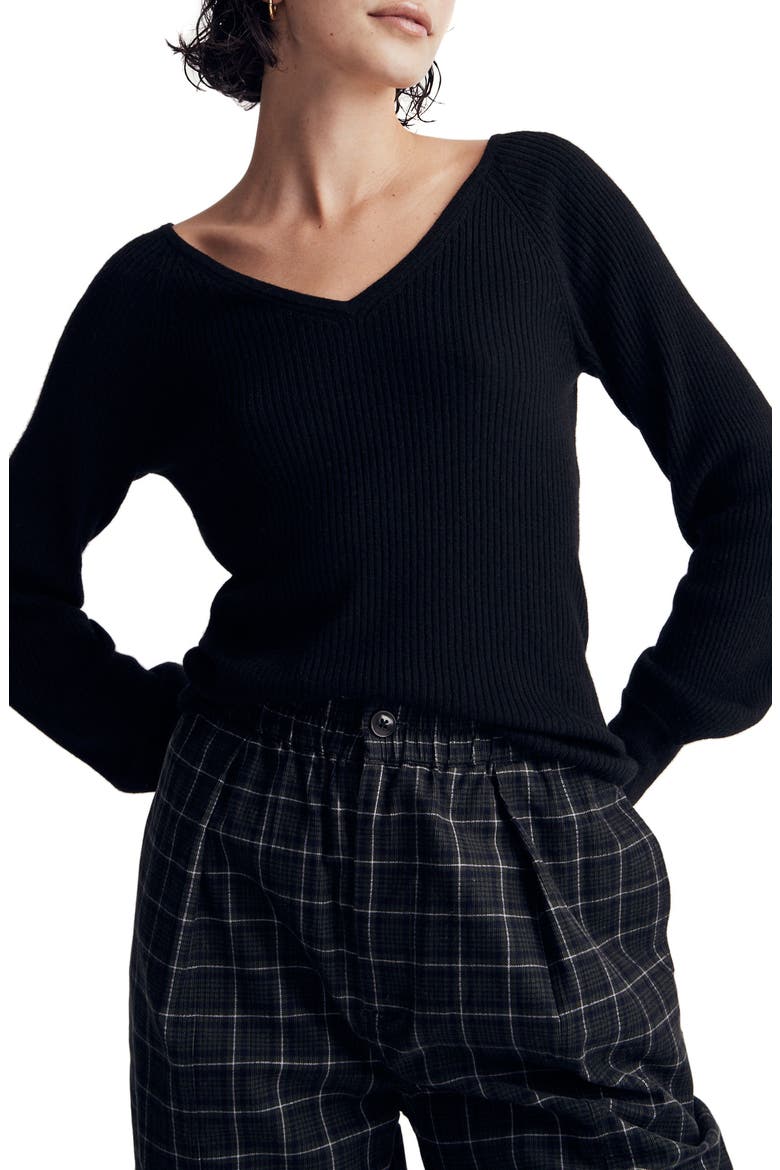 Linwood Rib Pullover Sweater, Main, color, TRUE BLACK