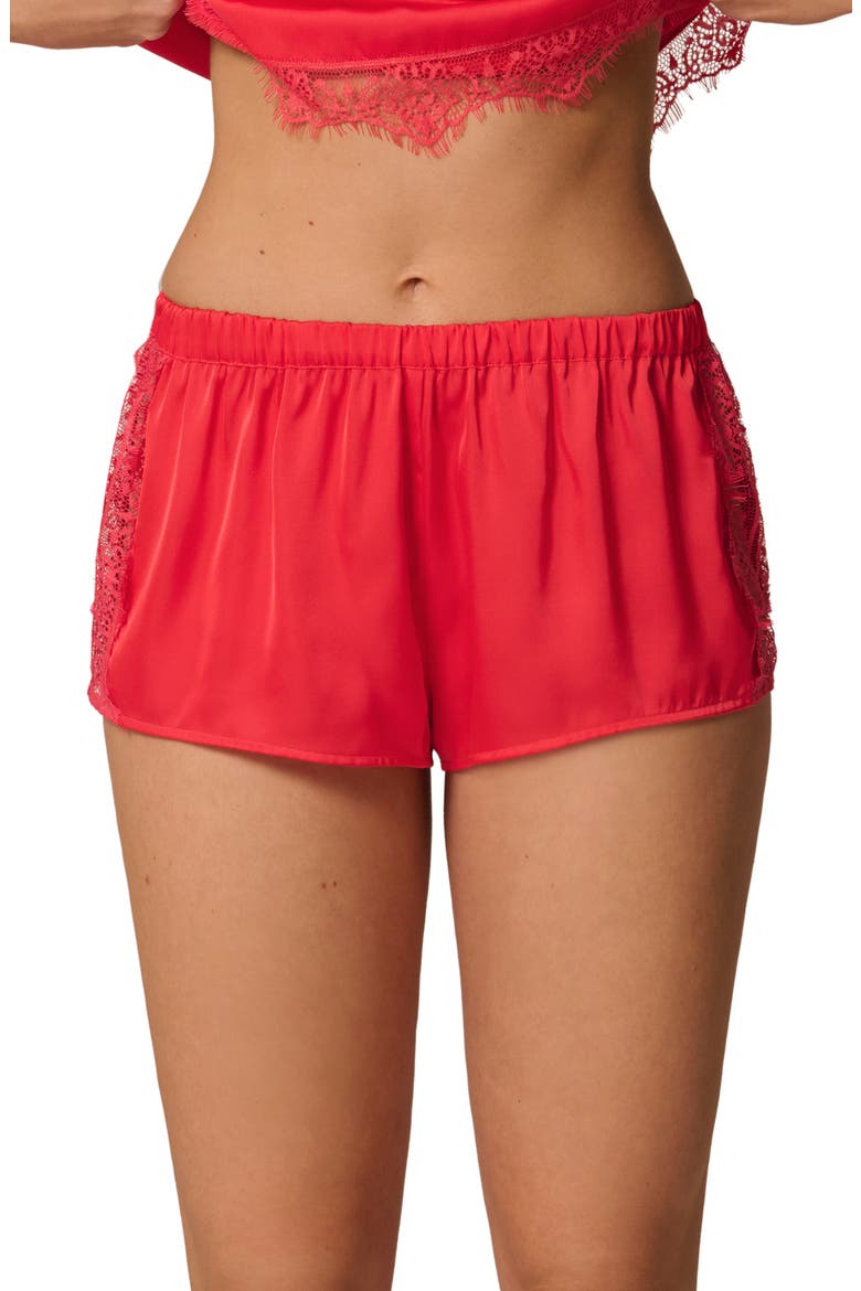 Satin Secrets Lounge Shorts, Main, color, FLAMINGO