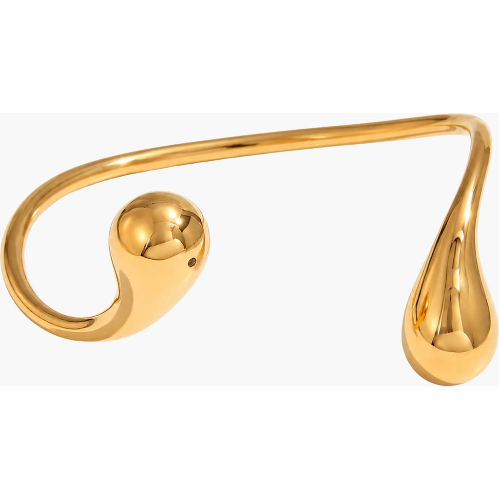 Kellery Sculptural Open Bangle In Gold