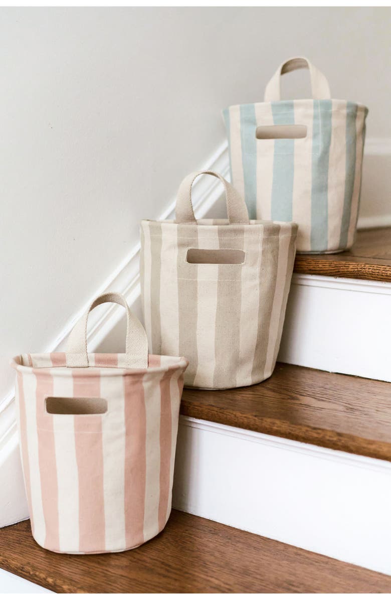 Pehr Stripe Storage Basket, Alternate, color, Blush