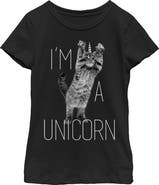 Lost Gods Girls' I'm a Unicorn Cat Graphic Short Sleeve T-Shirt