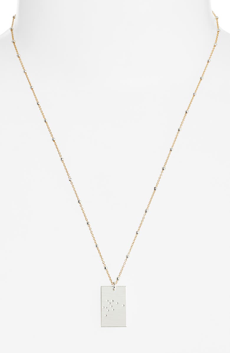 Set & Stones Zodiac Constellation Pendant Necklace, Alternate, color, Silver - Aquarius