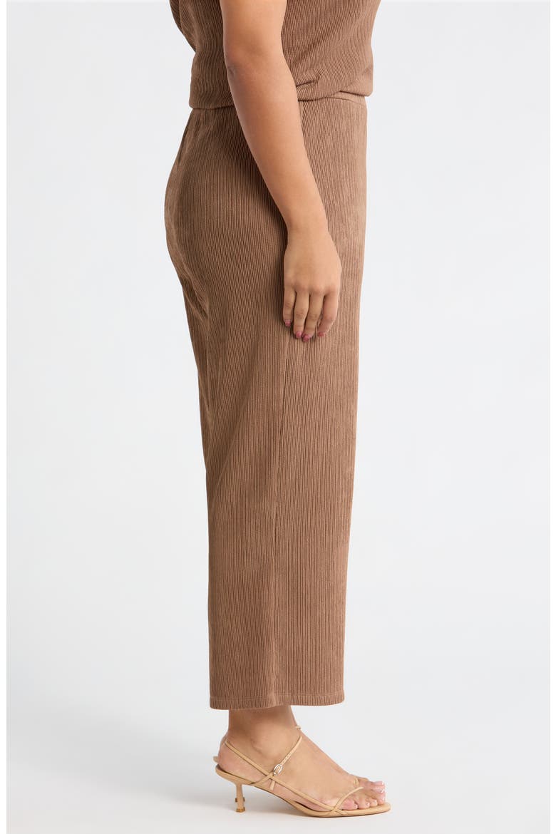 Crinkle Pull-On Ankle Wide Leg Pants, Alternate, color, MUSHROOM