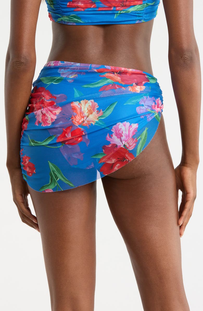 Hutch Mazina Skirted Bikini Bottoms, Alternate, color, Watercolor Rococo Blue/Red