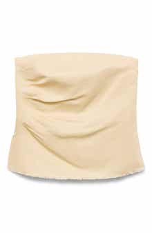 MANGO Fiona Pleated Strapless Top