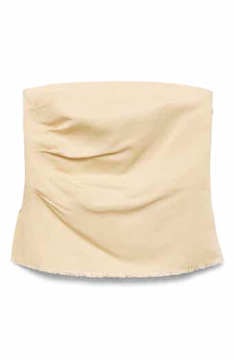 MANGO Fiona Pleated Strapless Top