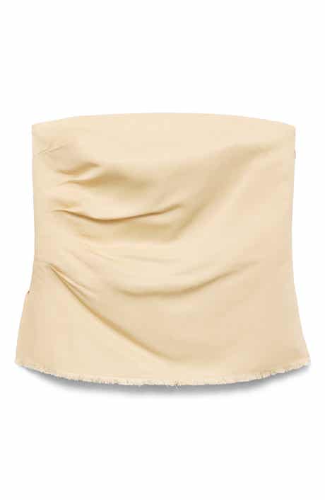 MANGO Fiona Pleated Strapless Top