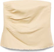 MANGO Fiona Pleated Strapless Top