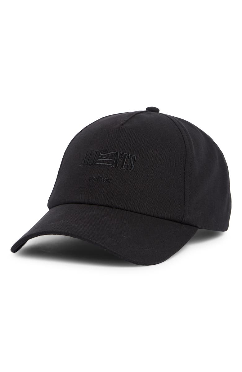 AllSaints Burman Logo Baseball Cap, Main, color, Black