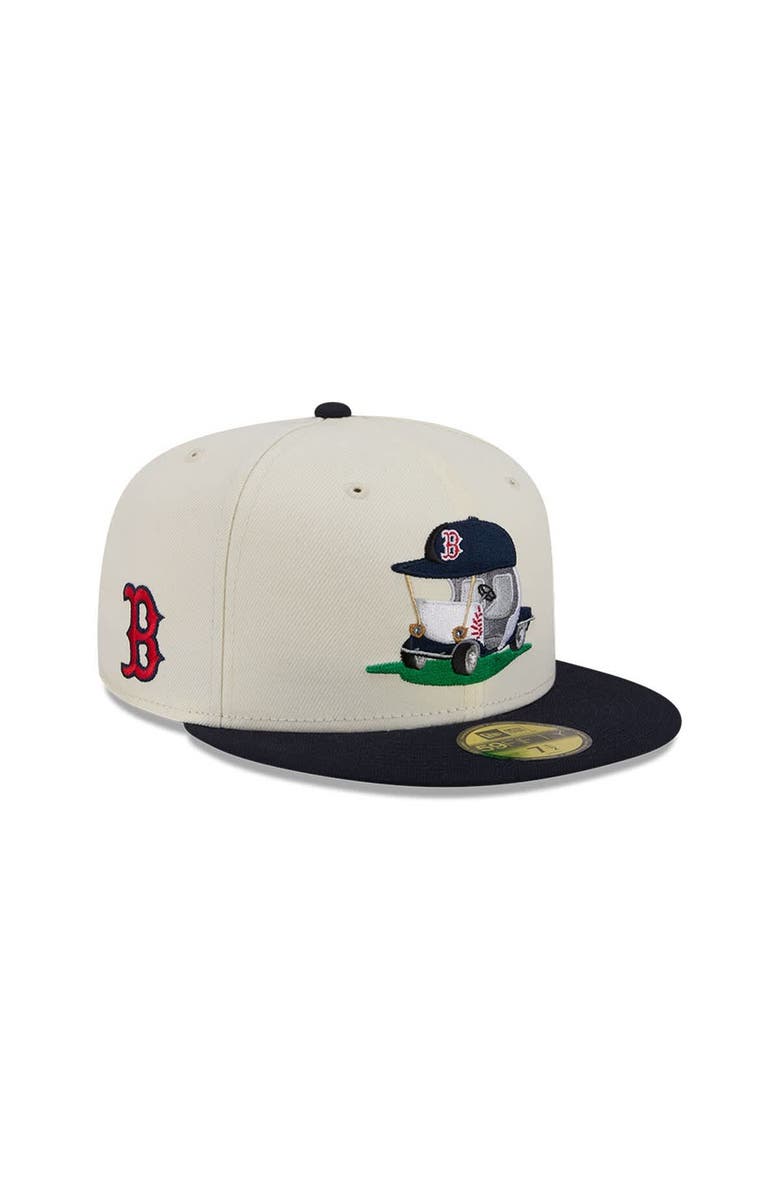 New Era Men's New Era  Cream/Navy Boston Red Sox Bullpen Cart 59FIFTY Fitted Hat, Main, color, Cream